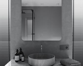 Modern Rectangular Wall Mirror: Eco-Friendly Glass, Custom Sizes