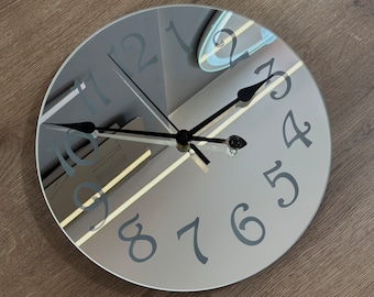 Wall Mirror Clock, Round Mirror Clock, Modern Wall Clock, Wall Decoration for Bedroom, Kitchen Clock, Clock for Office, Housewarming gift