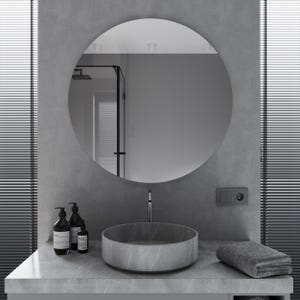 Round Frameless Wall Mirror, Minimalist Circular Mirror, Modern Home Decor, Elegant Bathroom Mirror, Stylish Living Room Accent Decor