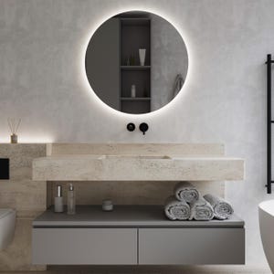 Handmade Round LED Mirror, Perfect for Bathrooms, Dressing Rooms and Hallways, Makeup Wall Mirror, Modern Decor, Housewarming gift