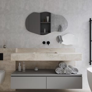 Unregelmäßiger Spiegel, Badezimmerspiegel, moderner Designspiegel, rahmenloser Spiegel, asymmetrischer Spiegel, handgemachter Wanddekor für Haus oder Büro