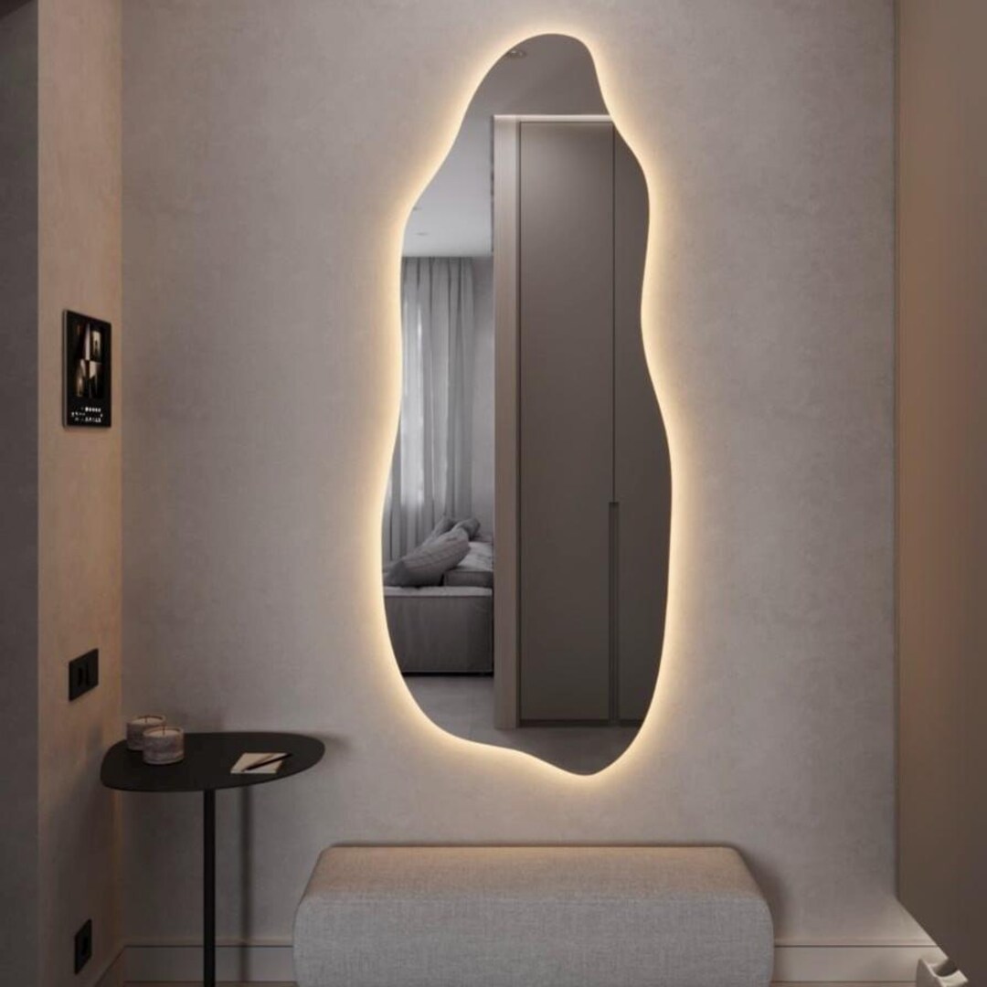 Modern Irregular Wavy Mirror - Asymmetrical Wall Mirror for Bathroom ...