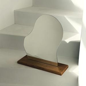 Stylish Asymmetrical Tabletop Makeup Mirror, Modern Design for Vanity or Desk, Bedroom Decor, Perfect for Housewarming gift, Christmas Gift