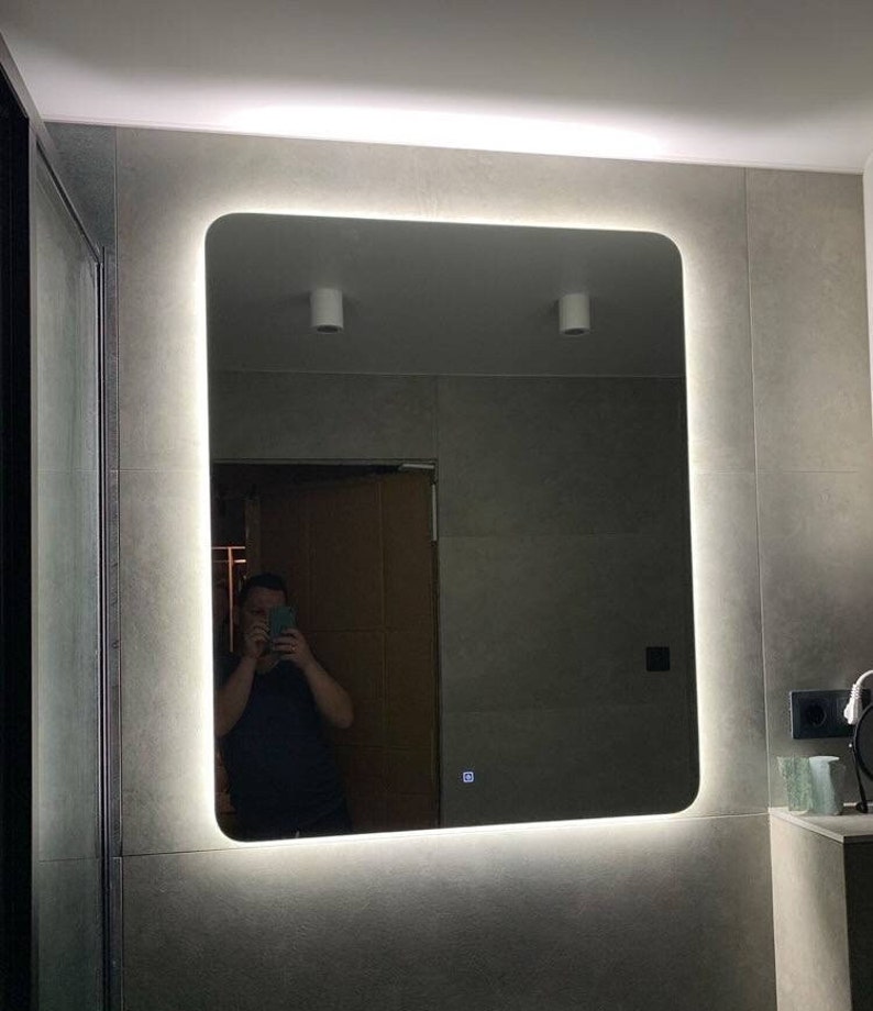 Rectangular Wall Mirror With Rounded Corners, Modern Mirror With ...