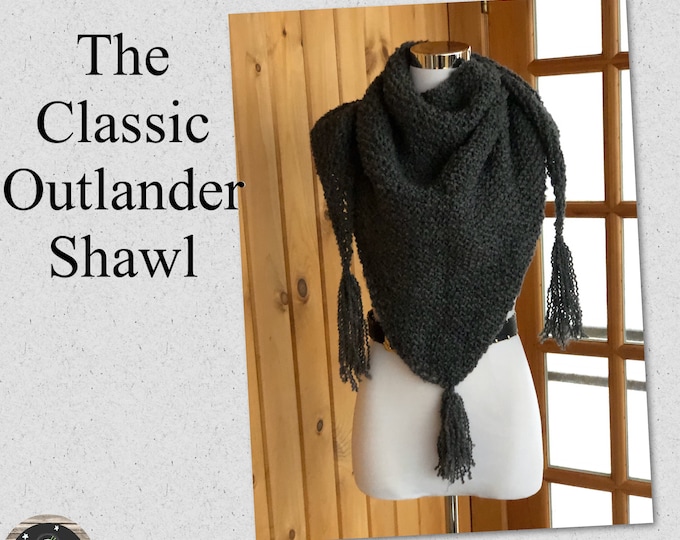Featured listing image: The Classic Outlander Inspired Hand Knit Claire's Shawl