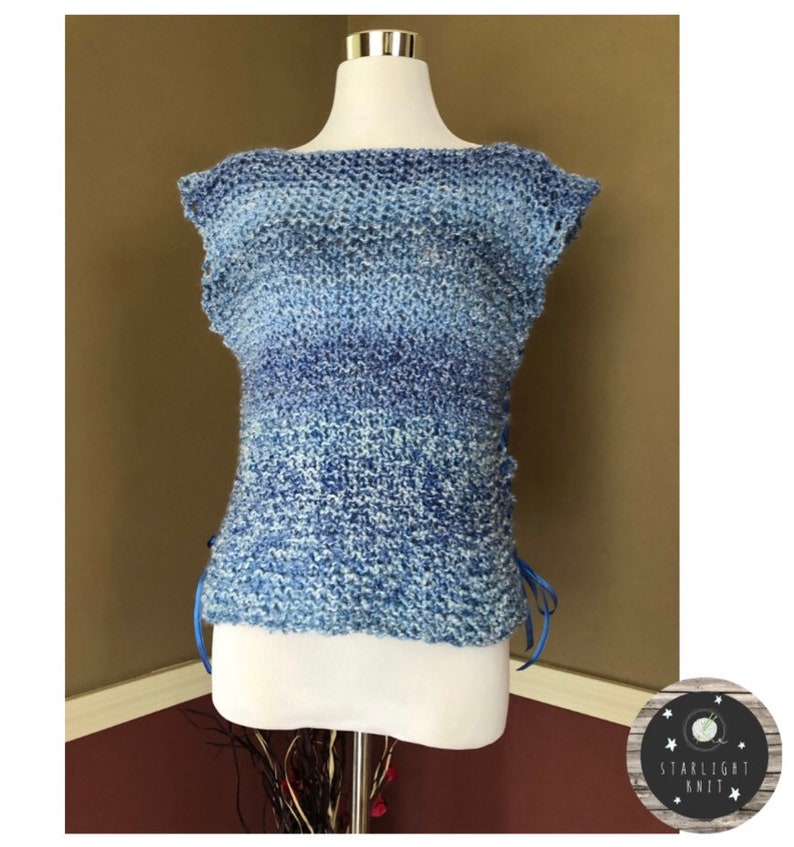 DIY Hand Knit Quick Simple Summer Shell Knit Pattern Digital Beginner Design image 4