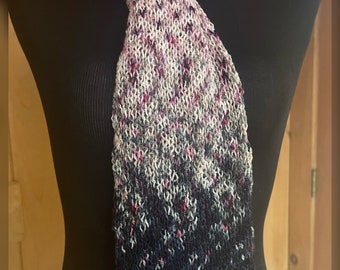 Hand Knit Luxury Long Rose to Black Scarf