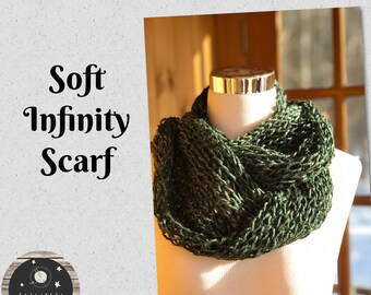Ladies Hand Knit Fashion Accessory Soft Infinity Scarf