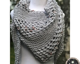 Hand Knit soft cotton ladies shawl scarf FREE SHIPPING