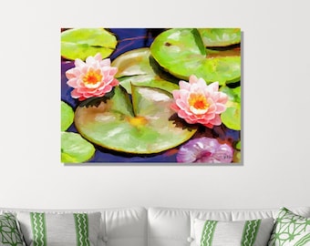 Lily Pads, My colorful Interpretation, Water Lilies, Digital Print, Instant Download