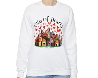 City Of Hearts, Sweatshirt, For Warmhearted People, Living In A City, House Warming Gift, City Life, City Lover, Friendship Gift, Love