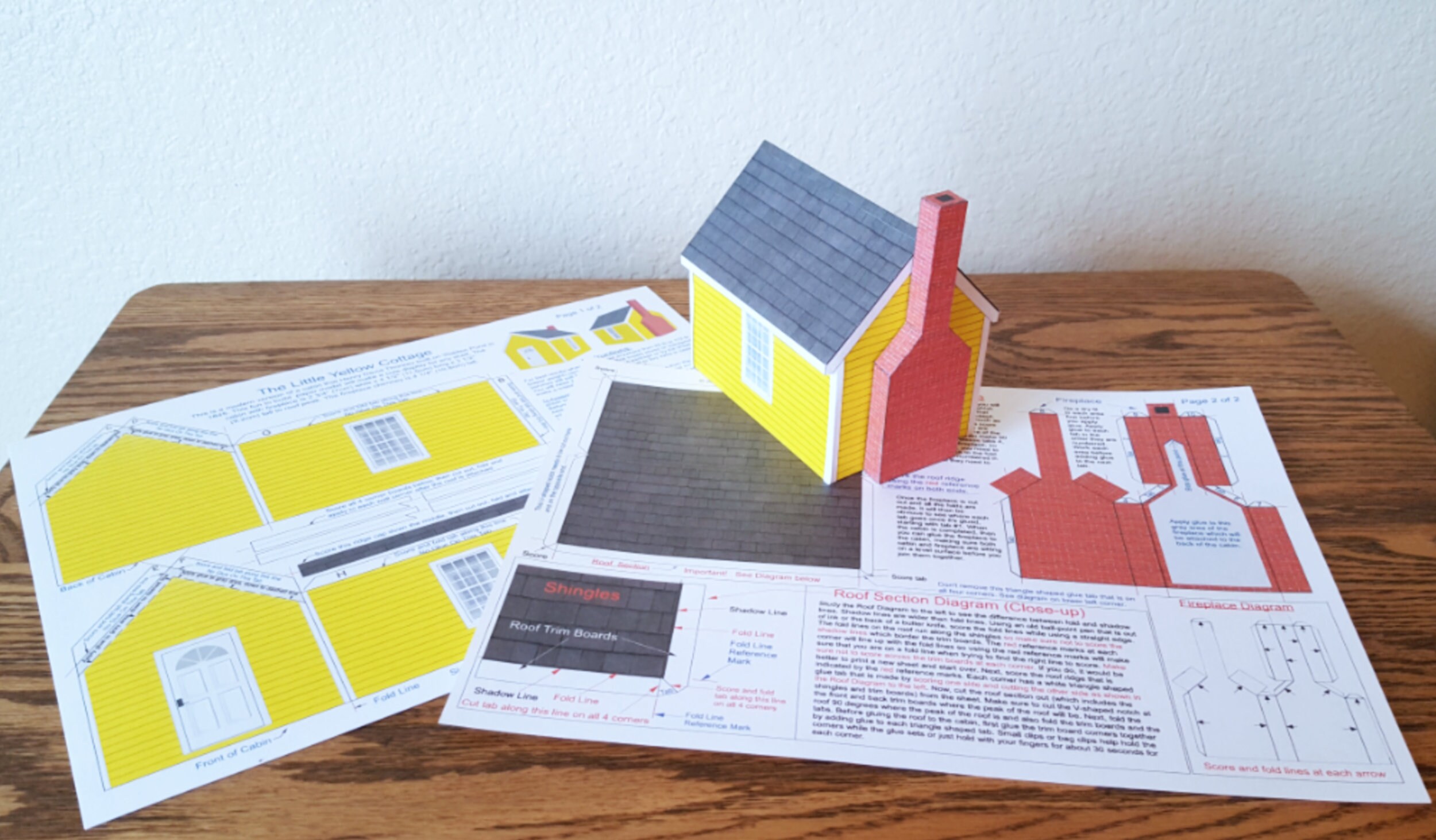 Little Yellow Cottage, Tiny House, Paper Craft, Printable, Fun to Build ...