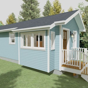 Tiny House Plans, 12' x 32', 400 sq ft, 1 bedroom, Easy-to-understand digital house plans and diagrams designed for the first-time-builder.
