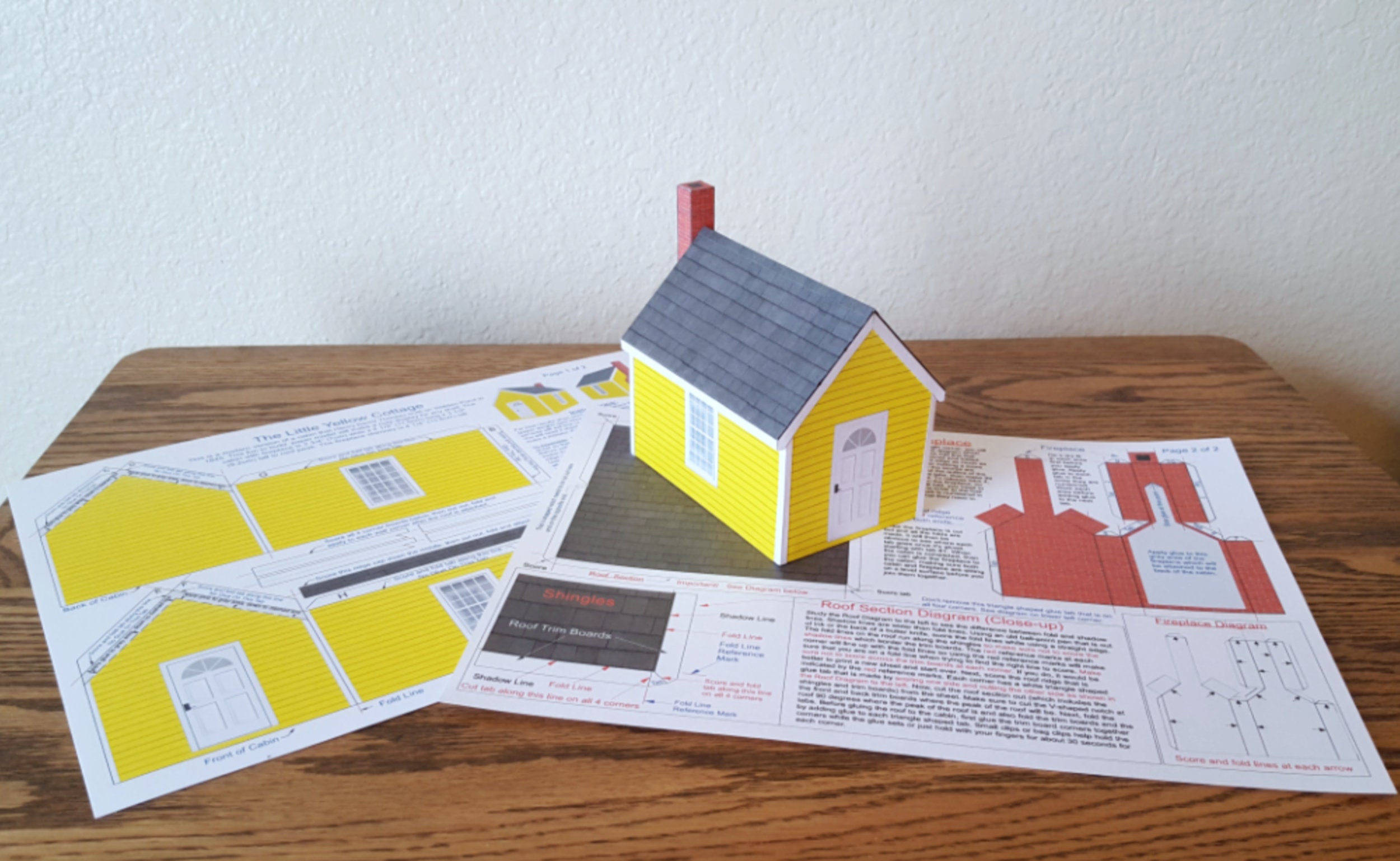 Little Yellow Cottage, Tiny House, Paper Craft, Printable, Fun to Build ...