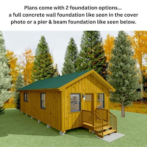 Easy-to-Build Tiny House Plans (16'x32', 500 Sq Ft, 1 Bedroom) – Includes Color-Coded Instructions & Diagrams. Great For First-Time Builders