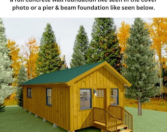 Easy-to-Build Tiny House Plans (16&#39;x32&#39;, 500 Sq Ft, 1 Bedroom) – Includes Color-Coded Instructions & Diagrams. Great For First-Time Builders