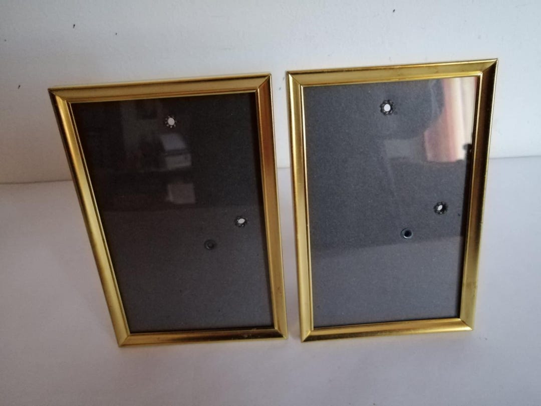 Vintage Scandinavian Golden Metal Small Photo Frame Set of 2 JYDEN ...