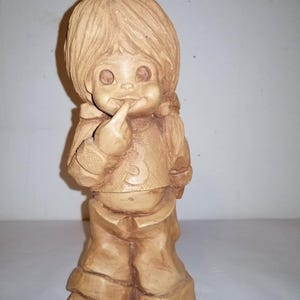 Vintage Fannykins Bill Mack oopsy trousers slipped down girl sculpture Clay figurine Solar Statuary 1975