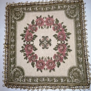 Tapisserie Belge Carrée Vintage – Thème Barcelone – 58 X 54 Cm – Multicolore – Coton