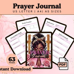 Prayer Journal |Prayer Journal Printable | Bible Study Guide | Gratitude Journal | Digital Bible Reflection Notes PDF | Daily Prayer Planner