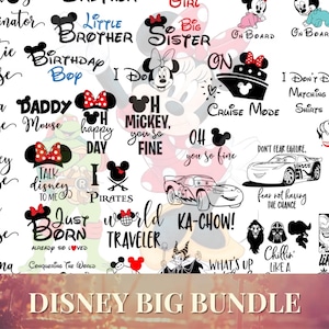 Disney 350+ SVG PNG and DXf Instant Digital Download Bundle for Cricut or Silhouette Stitch MickeyMinnie Bambi StarWars Tinkerbell Ariel svg