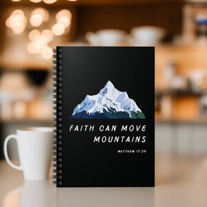 Glaube kann Berge versetzen Notizbuch Bibel Vers Spiralblock für ihren Glauben Trendige Christian Journal Inspirierendes Geschenk Religiöses Briefpapier