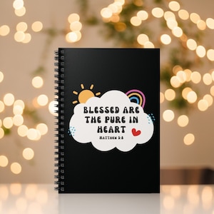 Rein im Herzen Notizbuch Glaube Spiralblock für sie Bibel Vers Christian Journal Trendy Inspirational Geschenk Religiöses Spirituelles Briefpapier