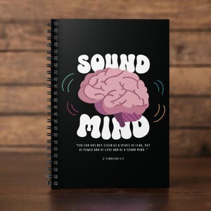 Sound Mind Notizbuch Christlicher Glaube Notizbuch für sie Jesus Notizbuch Bibel Vers Geschenk Trendy Notizbuch Religiöses Journal Spirituelles Notizbuch