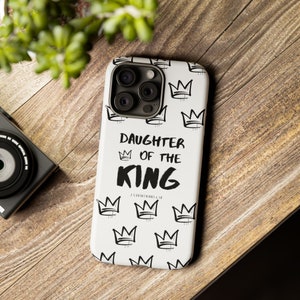 Filha do Rei Capa de telefone Faith Phone Case para seu moderno versículo da Bíblia Christian Salvador Jesus Presente religioso Capa de telefone inspiradora