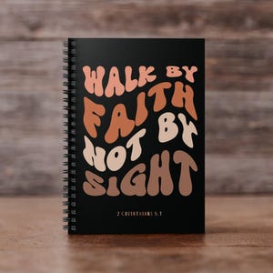 Walk By Faith Notebook Inspirational Christian Notebook für ihren Glauben Jesus Notebook Bibel Vers Geschenk Trendy Notebook Religiöses Journal