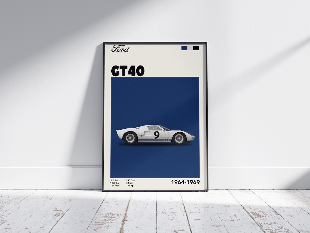Gt Racing Poster Ford GT40 Motorsport Poster, Vintage Racing Car Print - Etsy