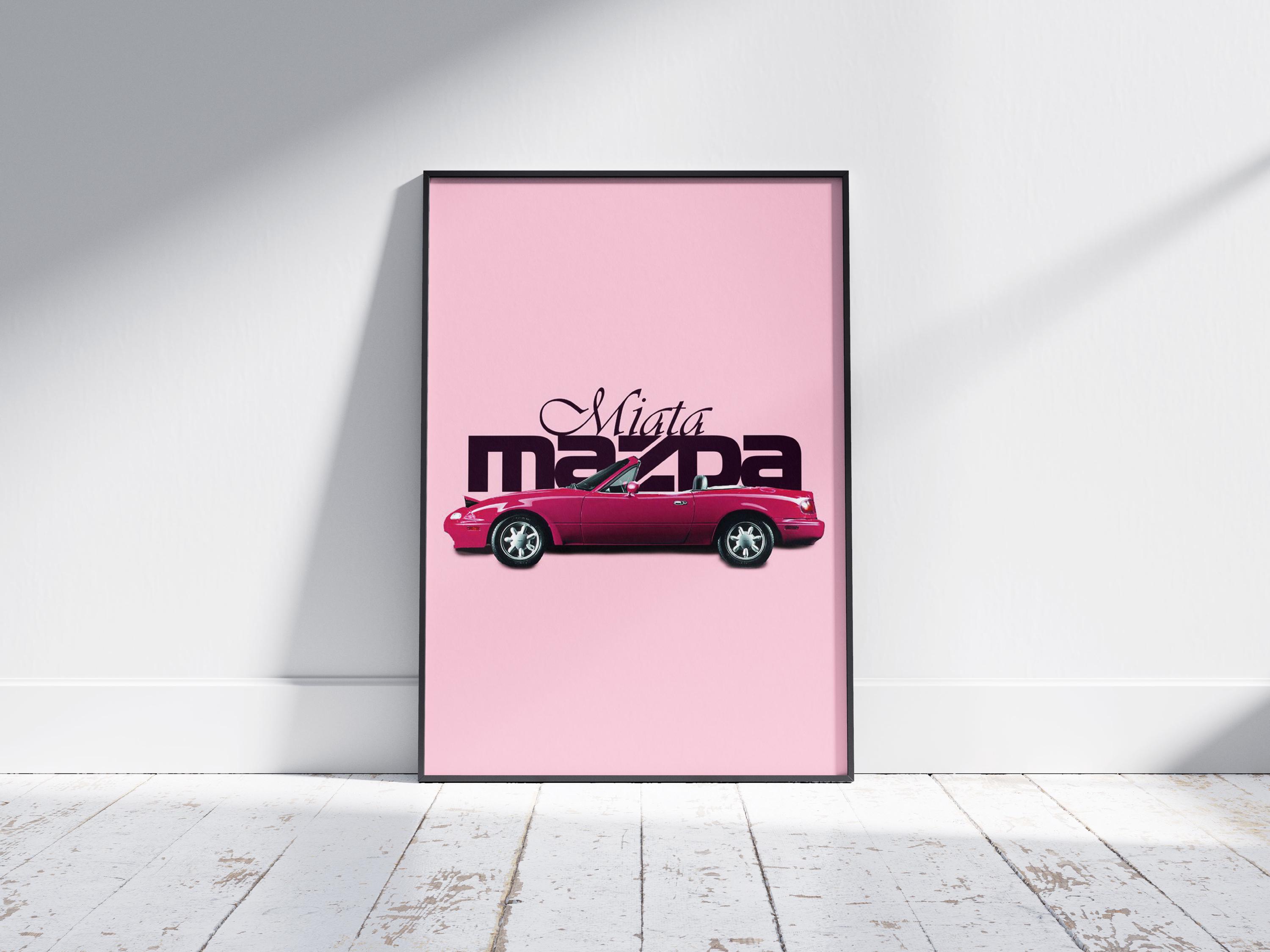 Pink Miata Poster - Etsy