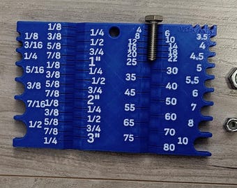 Nut And Bolt Gauge | Metric & Standard Sizer Tool