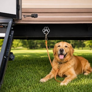 Gancho para correa de perro para autocaravana - Conexión con forma de huella de pata