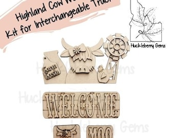 Highland Cow Welcome Interchangeable Truck Stand