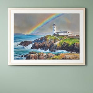 Fanad Lighthouse, Donegal, Ireland, painting, Irish artwork, Irish Lighthouses, paintings of lighthouses, paintings of Donegal, watercolors
