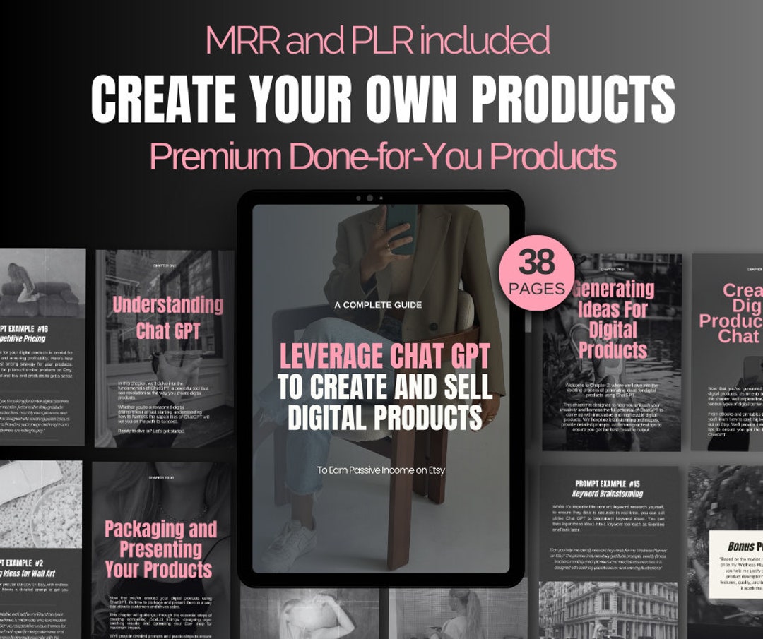 Chatgpt Digital Product Guide: Marketing Ebook With PLR & MRR - Etsy