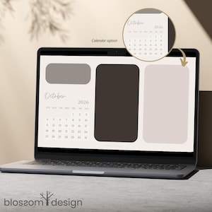 Desktop Organizer Wildflowers ThemedWallpaper 2024 - 2025 With Folder Icons Organizer Wallpaper Monthly Desktop Calendar For Mac & Windows