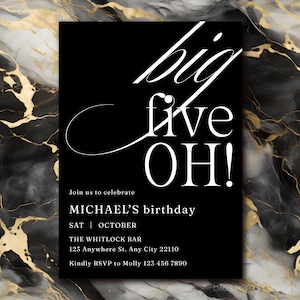 50th Birthday Party Invite Template Modern 50th Invite for Men Minimalist 50Th Birthday Invite for Him Elegant 50th Birthday Invitation