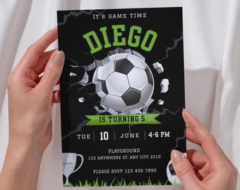 World Cup Birthday Invitation, Editable Soccer Party Invite, Sports Theme, Kids Football Birthday, Instant Download, Digital Template