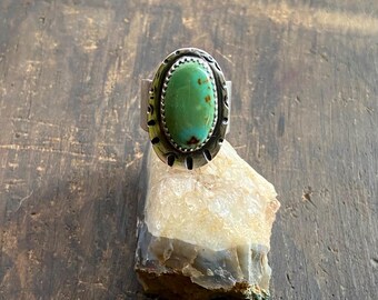 Vintage Native American Sterling Silver and Turquoise Ring Size 6 ...
