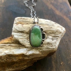 Lucin Variscite and Sterling Silver Handmade Pendant