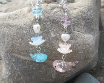 Whale Shark Resin Phone Charm: Y2K Beaded Keychain, Oceancore Accessory