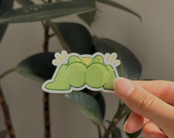 Funny Frog Butt Sticker | Waterproof Laminated Kawaii Decal