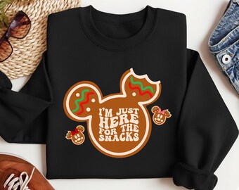I'm Here for the Snacks Sweatshirt, Funny Disney Donut Tee, Foodie Disney Shirt, Mickey Themed Shirt, Disney Snack Lover Tee, Disney Tee