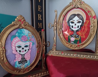 Bloody Queen Duo Paintings in Vintage Frames
