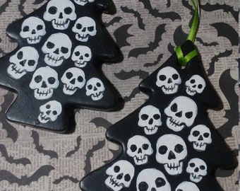 Full O Skulls Gothic Metal Christmas Tree Ornament