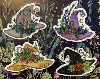 Seasonal Witch Hat Sticker Set 4 Pack