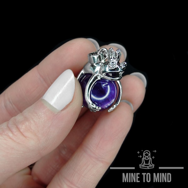 Gemstone Frog Pendant Necklace 10 Gemstones Available | Frog Necklace | Cute Frog | Gemstone Ball Pendant Necklaces | UK Shop