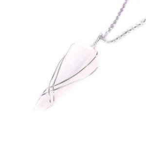 Pendulum Selenite Necklace – Selenite Jewellery | Dowser | Divination | Chakra Work | Divination Necklace | Elvish Jewellery | Gift for her